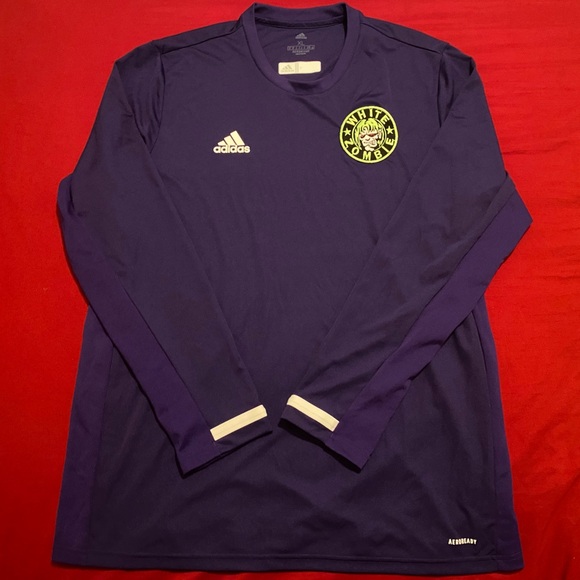 White Zombie Soccer Jersey Adidas AEROREADY One of a Kind XL Purple/Long Sleeve - Picture 3 of 5